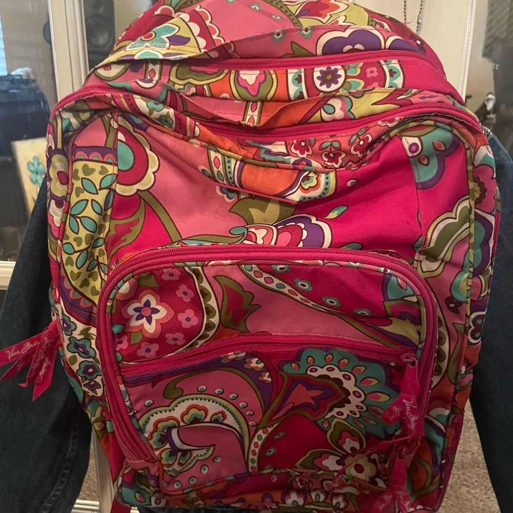 VERA BRADLEY Backpack with Paisley Pattern and Multiple Compartments